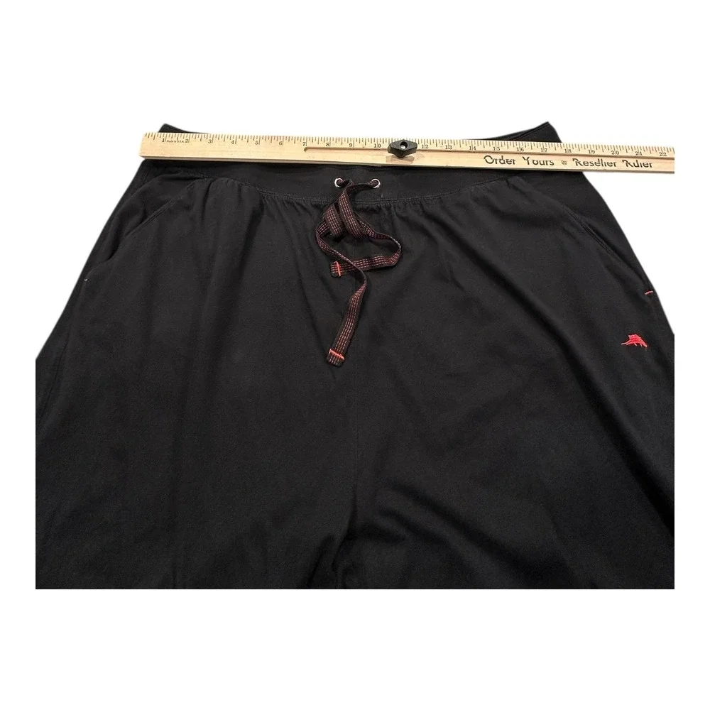 Tommy Bahama Mens XL Lounge Pants EG Black Cotton Polyester Drawstring Pockets